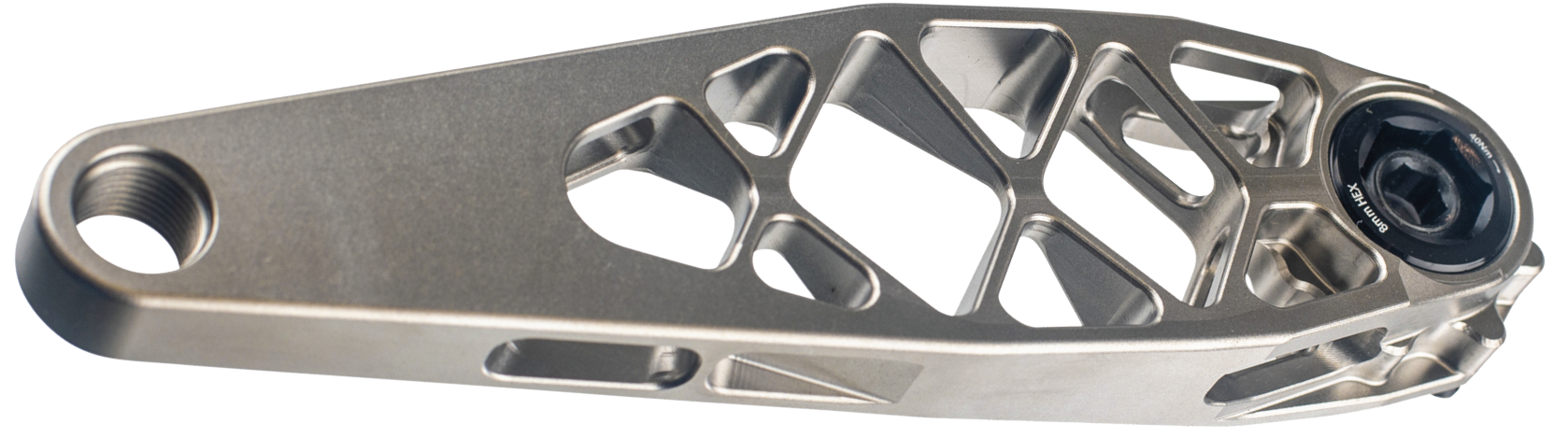 5DEV’s titanium mountain bike crank arm is often referred to as “bicycle jewelry.” Not hard to understand why with this level of craftsmanship.”